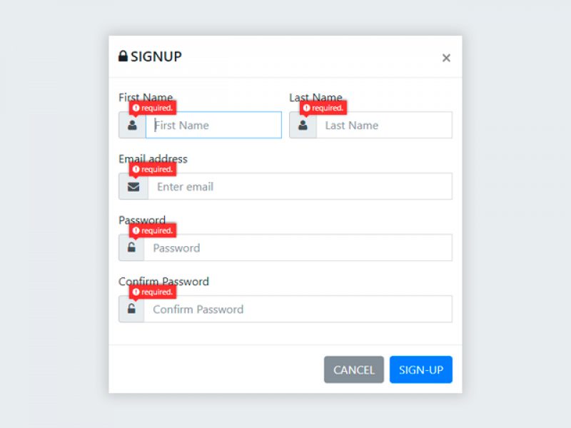 Bootstrap Modal Popup Login Form With Validations