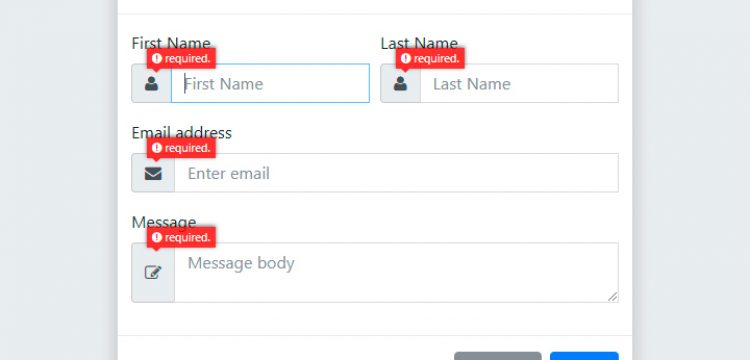 Bootstrap Modal Popup Contact Form with Validations